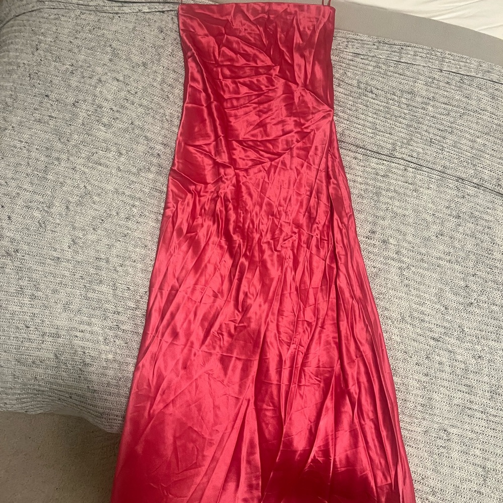 Elegant Hot Pink Strapless Dress